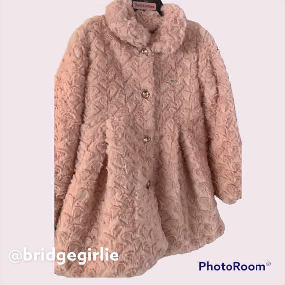 Juicy Couture Kids Pink Faux Fur Coat - Picture 3 of 6